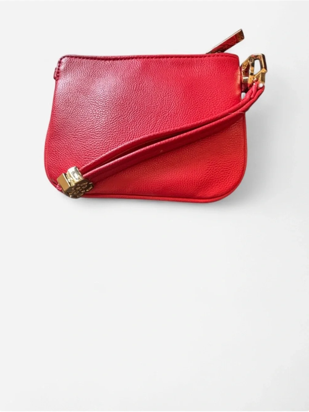 Kendra Scott Red Leather Wristlet with Gold Logo